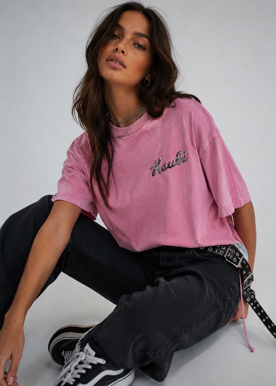 Ksubi Biggie Tee Pink Get Home Safe Graphic Script Logo Cotton T-Shirt Medium